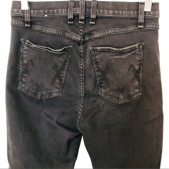 MCGUIRE Vintage Slim High Rise Destroyed Blown Out Knee Jeans Black 27 goth - Picture 4 of 15